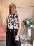 Load image into Gallery viewer, Floral Bow Tie Sleeveless Top - Green/Grey - Wardrobe By Simone
