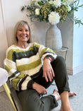 Load image into Gallery viewer, Cosy Striped Mix Jumper - Khaki/Brown/Cream