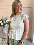 Load image into Gallery viewer, Cute Peplum Top - Soft Beige - Wardrobe By Simone