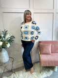 Load image into Gallery viewer, Crochet Scallop Edge Jumper - Cream/Navy - Wardrobe By Simone