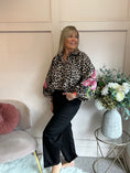 Load image into Gallery viewer, Floral Embroidered Leopard Shirt - Black/Brown