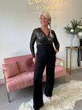 Load image into Gallery viewer, Touch Of Gold Glam Jumpsuit - Black/Gold