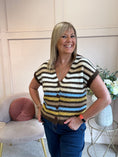 Load image into Gallery viewer, Cosy Striped Waistcoat - Brown/Cream