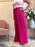 Load image into Gallery viewer, Tie Belt Wide Pant - Cerise Pink - Wardrobe By Simone