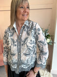 Load image into Gallery viewer, Pretty Embroidered Lace Shirt - White/Grey - Wardrobe By Simone