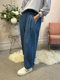 Load image into Gallery viewer, Denim Wide Leg Pant - Mid Blue - Wardrobe By Simone