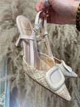 Load image into Gallery viewer, Kitten Heel Slingback Shoe - Cream/Mix - Wardrobe By Simone