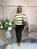 Load image into Gallery viewer, Striped Soft Jumper - Cream/Coffee