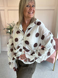 Load image into Gallery viewer, Bold Spot Zip Hoody Jacket - Cream/Brown