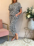 Load image into Gallery viewer, Cheetah Harem Lounge Pant - Black/Brown - Wardrobe By Simone