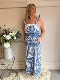 Load image into Gallery viewer, Goddess Of Love Maxi SunDress - White/Blue - Wardrobe By Simone