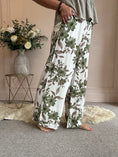 Load image into Gallery viewer, Summer Floral Trouser - Green/Cream - Wardrobe By Simone