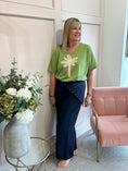 Load image into Gallery viewer, Palm With Gold Sequin T Shirt - Olive Green