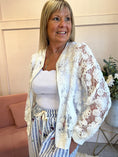 Load image into Gallery viewer, Floral Ribbon Zipped Top - White - Wardrobe By Simone