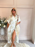 Load image into Gallery viewer, Flowers Embroidered & Gems Maxi Shirt - White