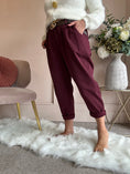 Load image into Gallery viewer, Belted Canvas Pant - Burgundy