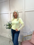Load image into Gallery viewer, Fine Knit Jumper Lace Sleeve - Yellow - Wardrobe By Simone