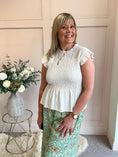 Load image into Gallery viewer, Cute Peplum Top - Soft Beige - Wardrobe By Simone