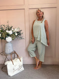 Load image into Gallery viewer, Floaty Sleeveless Top Gingham - Sage Green