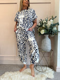 Load image into Gallery viewer, Leopard Harem Lounge Pant - Navy/Cream - Wardrobe By Simone