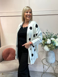Load image into Gallery viewer, Oversized Spot Cardi Jacket - Cream/Black
