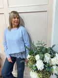 Load image into Gallery viewer, Lace Edge Jumper - Pale Blue - Wardrobe By Simone