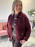 Load image into Gallery viewer, Gold Button Cardi Jacket - Burgundy