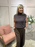 Load image into Gallery viewer, Roll Neck Cosy Tank Jumper - Chocolate Brown