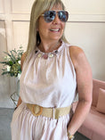 Load image into Gallery viewer, Ruched Neckline Sleeveless Top - Dusky Pink