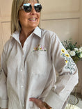 Load image into Gallery viewer, Sunflower Embroidered Detail Shirt - Beige/White - Wardrobe By Simone
