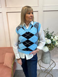 Load image into Gallery viewer, Diamond Pattern Tank Top - Blue - Wardrobe By Simone