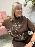 Load image into Gallery viewer, Pearl Flower Jumper - Brown
