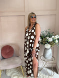 Load image into Gallery viewer, Maxi Bold Spot Dress - Brown/White - Wardrobe By Simone