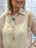 Load image into Gallery viewer, Rose Button Embroidered Shirt - Soft Coffee - Wardrobe By Simone
