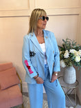 Load image into Gallery viewer, Rock & Roll Oversized Blazer Jacket - Cornflower Blue - Wardrobe By Simone