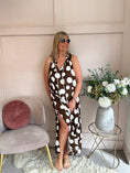 Load image into Gallery viewer, Maxi Bold Spot Dress - Brown/White - Wardrobe By Simone