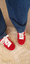 Load image into Gallery viewer, Red & White Chunky Sole Trainer - Red - Wardrobe By Simone