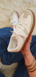 Load image into Gallery viewer, Beige Detail & Chunky Sole Trainer - White - Wardrobe By Simone