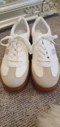 Load image into Gallery viewer, Beige Detail & Chunky Sole Trainer - White - Wardrobe By Simone
