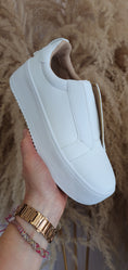 Load image into Gallery viewer, Laceless Platform Sole Trainer - White - Wardrobe By Simone