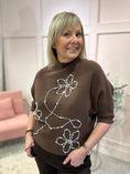 Load image into Gallery viewer, Pearl Flower Jumper - Brown