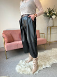 Load image into Gallery viewer, Faux Leather Wide Leg Trouser - Black