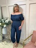 Load image into Gallery viewer, Off Shoulder Denim Vibe Jumpsuit - Blue - Wardrobe By Simone