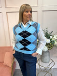 Load image into Gallery viewer, Diamond Pattern Tank Top - Blue - Wardrobe By Simone