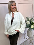 Load image into Gallery viewer, Cable Texture Pattern Cardigan - White - Wardrobe By Simone