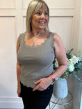 Load image into Gallery viewer, Scalloped Edged Vest Top - Taupe