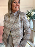 Load image into Gallery viewer, Checked Crossed Over Jacket - Beige/Orange - Wardrobe By Simone