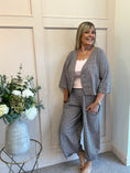Load image into Gallery viewer, Gingham Little Jacket & Pants Set - Brown/White
