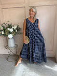 Load image into Gallery viewer, Polka Dot With Gold Shimmer - Navy/White - Wardrobe By Simone