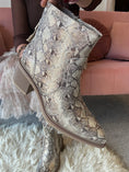 Load image into Gallery viewer, Snake Skin Ankle Boot = Gold